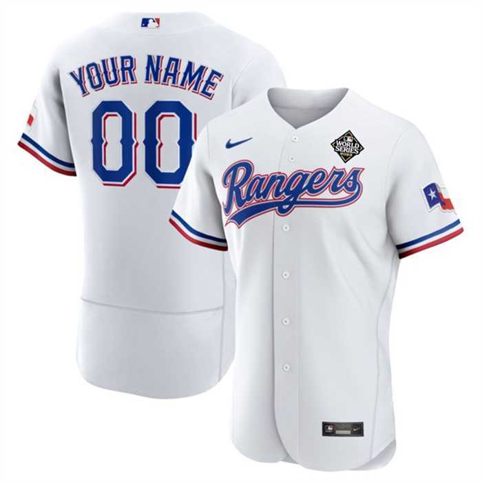 Men%27s Texas Rangers Active Player Custom White 2023 World Series Flex Base Stitched Baseball Jersey